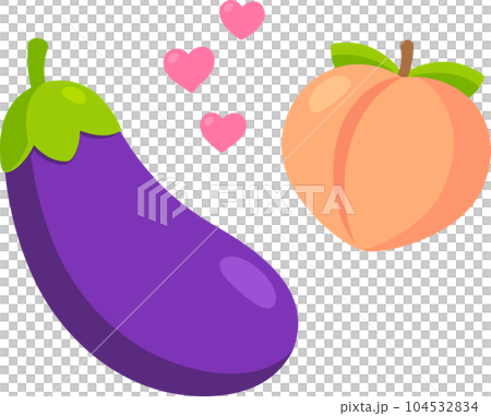 Eggplant and peach emoji 104532834