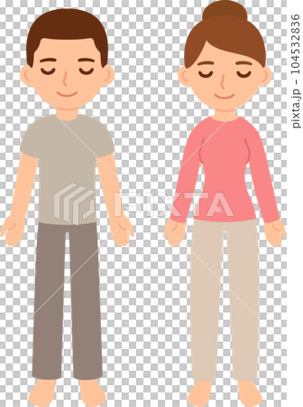 Man and woman in Shavasana meditation Man and woman in Shavasana meditation 104532836