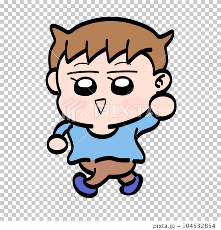 舉起手來走路的男孩 104532854