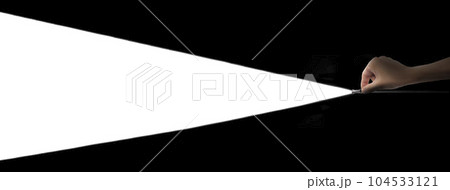 ジッパーを開ける手。ティーザー広告、解禁、発表会などのイメージ 104533121