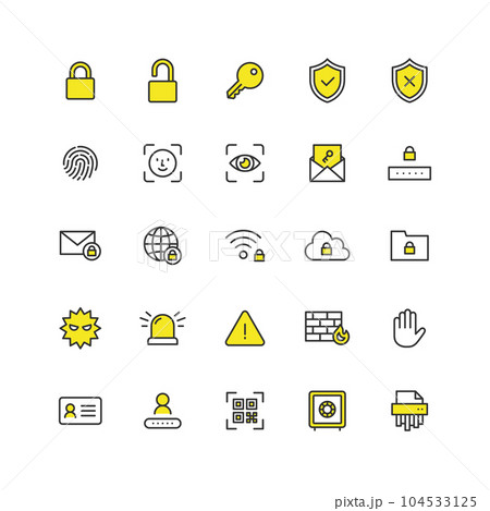 セキュリティに関するアイコンセット 104533125