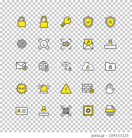 セキュリティに関するアイコンセット 104533125
