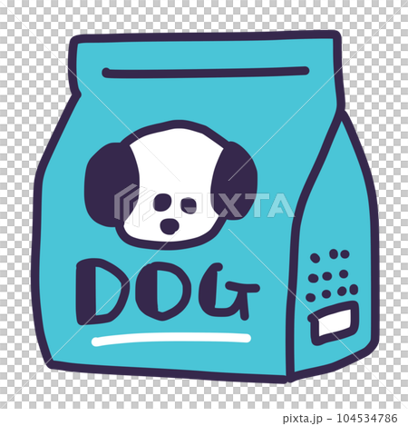 かわいい犬のイラスト入りのドッグフード 104534786