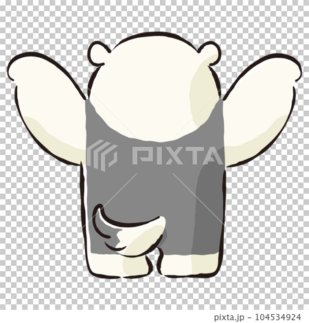 威嚇するコアリクイのイラスト（後ろ姿） 104534924