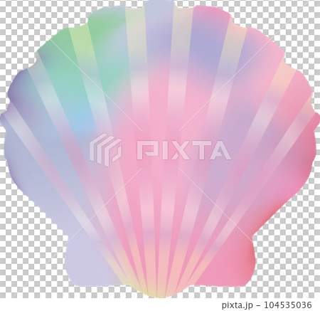 彩虹水彩貝殼粉紅色 104535036