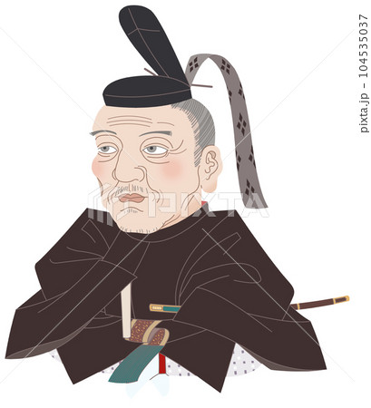 毛利秀元　肖像画デフォルメ 104535037