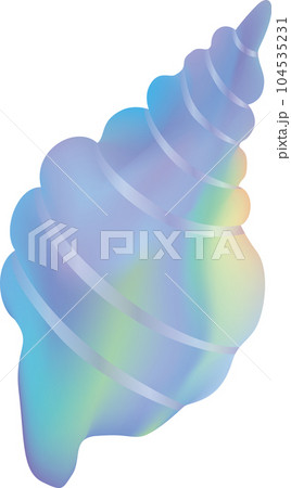 虹色の水彩風巻き貝パープル系 104535231