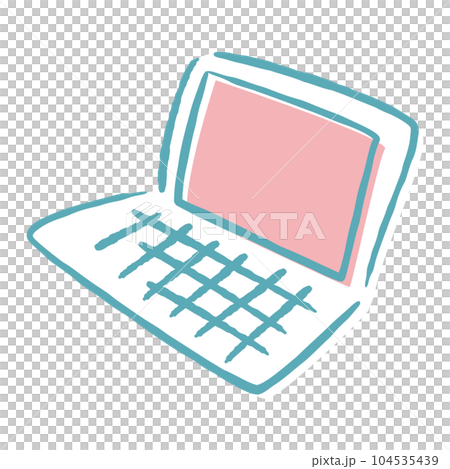 Illustration of a simple and stylish laptop Illustration of a simple and stylish laptop 104535439