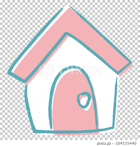 シンプルな手描き風の家のイラスト シンプルな手描き風の家のイラスト 104535440
