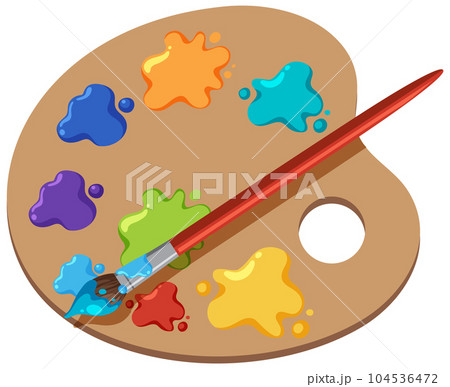 Paint brushes and color palette 104536472