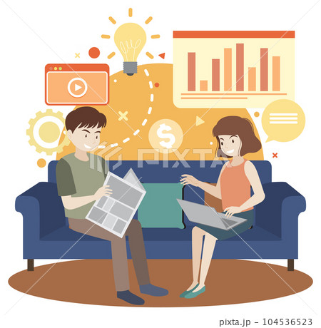 Working characters flat design for web banner 104536523