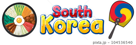 South Korea text banner design South Korea text banner design 104536540