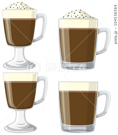 Iced coffee with whip cream on top 104536564