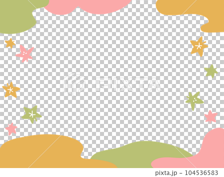 和風モダンでかわいい秋のモミジの背景フレーム 104536583