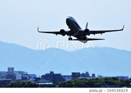 大阪国際空港 ANA旅客機 離陸 猪名川土手 大阪国際空港 ANA旅客機 離陸 猪名川土手 104536829