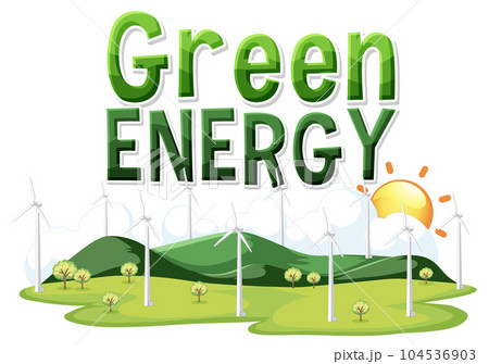 Green energy text banner design 104536903