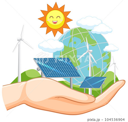 Green energy from natural resources vector concept 104536904