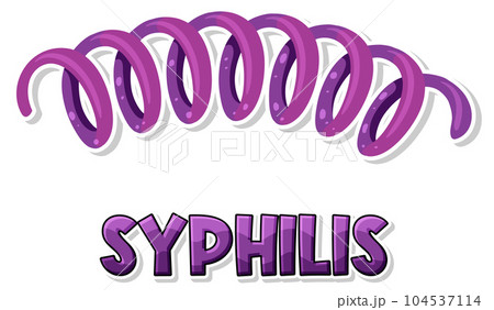 Treponema pallidum syphilis bacteria on white background Treponema pallidum syphilis bacteria on white background 104537114