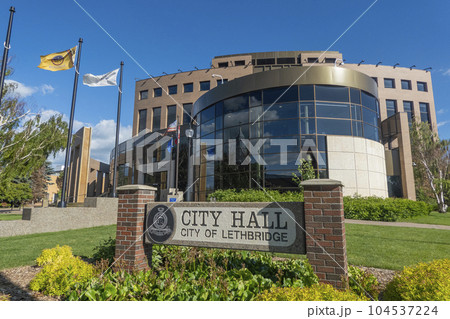Lethbridge, Alberta, Canada. Jun 19, 2023. Lethbridge city hall building Lethbridge, Alberta, Canada. Jun 19, 2023. Lethbridge city hall building 104537224