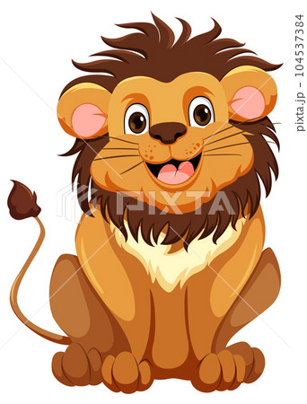 Cute lion cartoon character 104537384