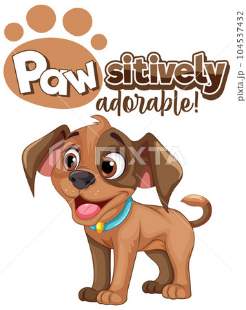 Paw sitively Adorable Cute Puppy Cartoon 104537432