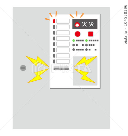 火災受信機（発報）のイラスト 104538396