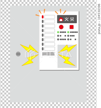 火災受信機（発報）のイラスト 104538396