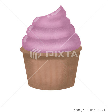 A pink cream cupcake, element illustration, PNG. A pink cream cupcake, element illustration, PNG. 104538571