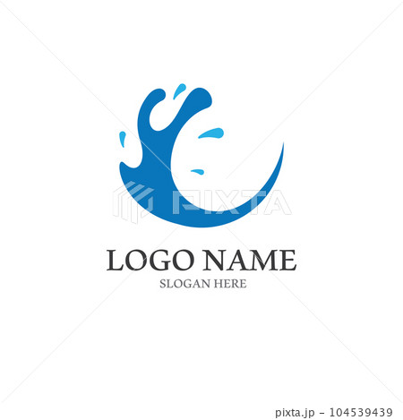 Water wave icon vector 104539439