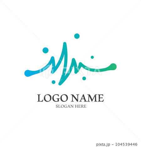 Heart beat logo or pulse line logo for medical medicine with modern vector illustration concept. 104539446