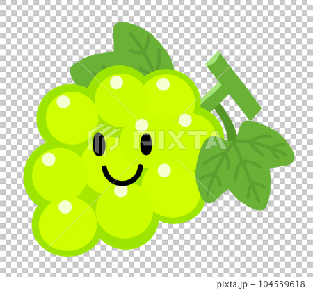 Simple and cute grape character mascot illustration 104539618