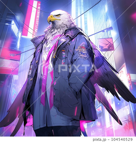 サイバーパンク風　ワシ | Generative AI 104540529