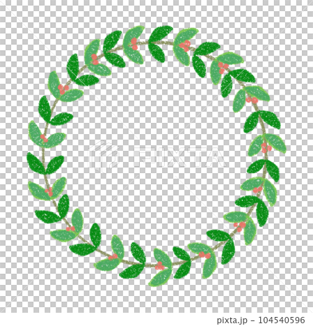 Simple green leaf wreath illustration frame material Simple green leaf wreath illustration frame material 104540596