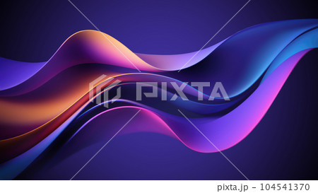 3D Abstract Background with Wavy Shape in Ultraviolet Spectrum 104541370
