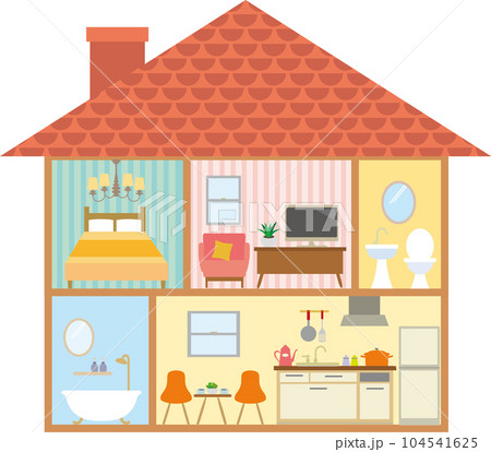 一軒家の断面 104541625