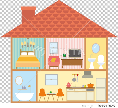 一軒家の断面 104541625