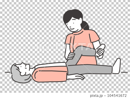 一位老年婦女在康復/護理中伸展的矢量圖解材料 一位老年婦女在康復/護理中伸展的矢量圖解材料 104541672