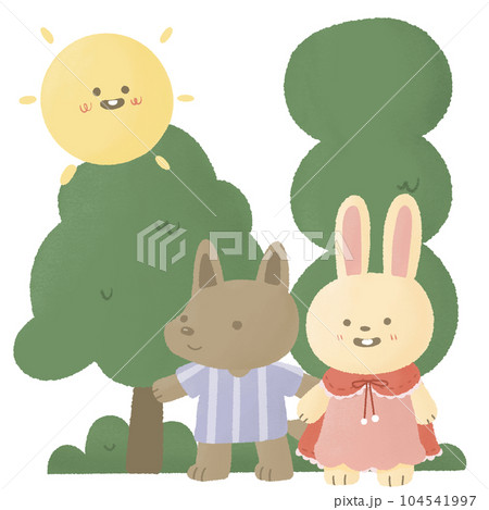 Little rabbit red riding hood and wolf Little rabbit red riding hood and wolf 104541997