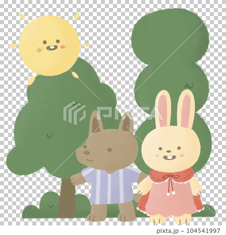 Little rabbit red riding hood and wolf Little rabbit red riding hood and wolf 104541997