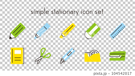 簡單的文具矢量圖標集 104542017