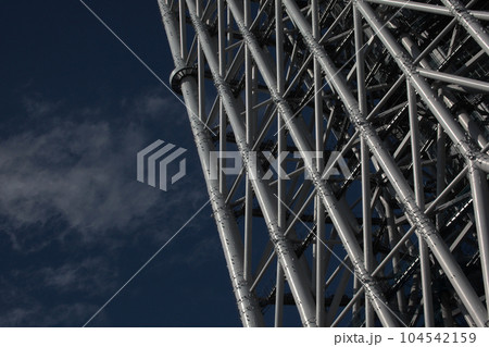 超高層建築物の複雑な制振構造の骨組み 104542159