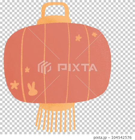Lantern rabbit Moon festival watercolour cute illustration 104542576