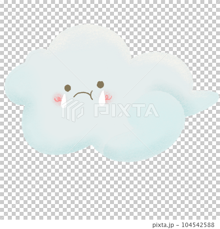 Cloud sad  watercolour cute illustration 104542588
