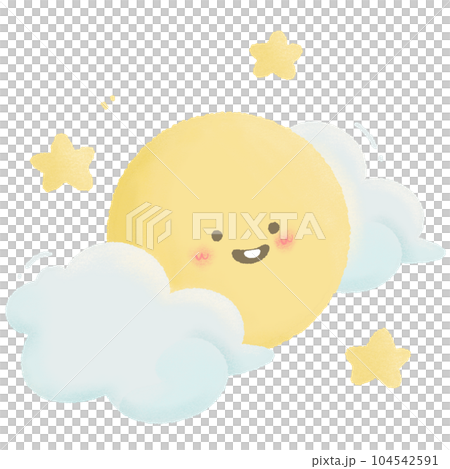 sky Moon festival  water colour cute illustration 104542591