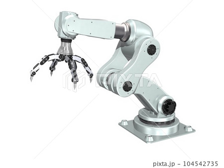 産業用ロボット　ロボットハンド　ピッキングロボット　単体(3DCGイメージ) 104542735