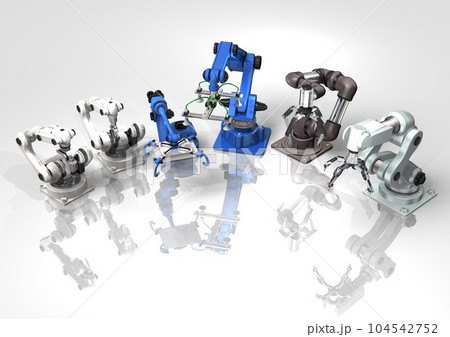 産業用ロボット ロボットハンド 吸盤ロボット 溶接用ロボット 荷物移動ロボット(3DCGイメージ) 産業用ロボット ロボットハンド 吸盤ロボット 溶接用ロボット 荷物移動ロボット(3DCGイメージ) 104542752