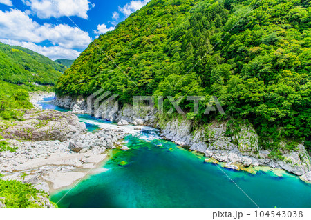 徳島 新緑の大歩危峡 徳島 新緑の大歩危峡 104543038