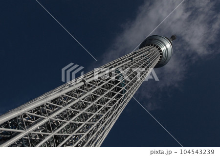 超高層タワーの複雑な制振構造の骨組み 超高層タワーの複雑な制振構造の骨組み 104543239