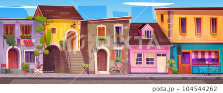 Italy old vintage city street vector illustration 104544262