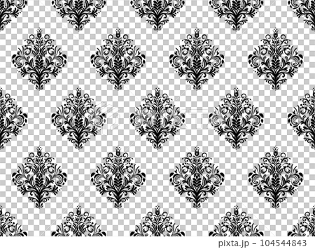 Damask seamless pattern. Black flowers Luxury Royal Wallpaper. Floral Background. 104544843